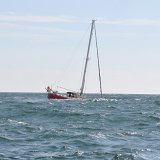 Nåja, det var lite hävning under denna segling.. 13-15m/s slör.. Runt 9-10knop.. Tysken hade det nog inte lika trevligt :D